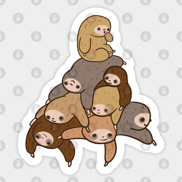 Pile Of Cute Sloths Sticker by KsuAnn